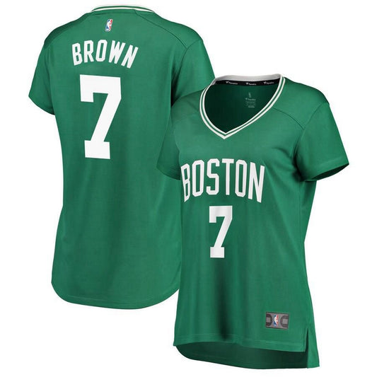 Boston Celtics Jaylen Brown Fanatics Branded Replica Fast Break Icon Jersey Womens - Green | Ireland E9428J5